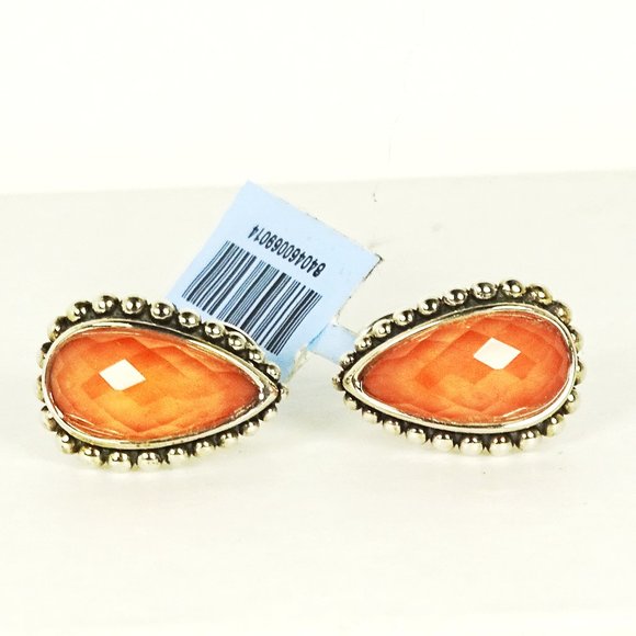 LAGOS Maya Sterling Silver Carnelian Faceted Doublets Stud Earrings - Picture 2 of 7